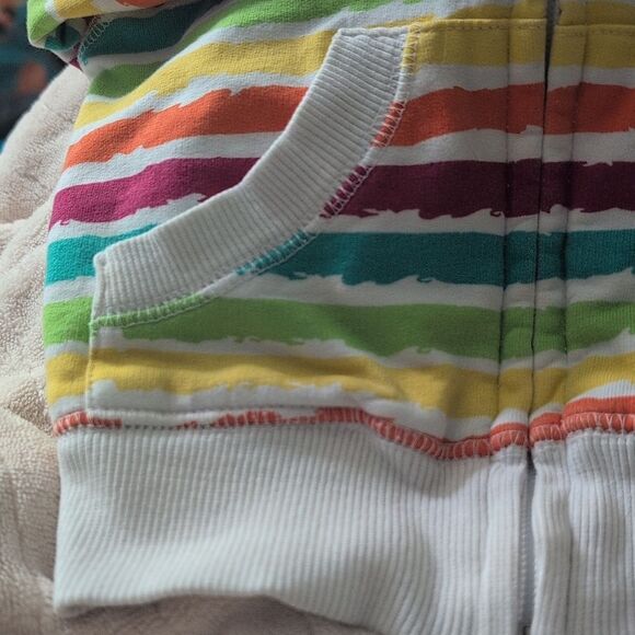 Peanut & Ollie Rainbow‎ Striped Silver Sparkly Butterfly Zip Up Sweatshirt - Picture 5 of 5